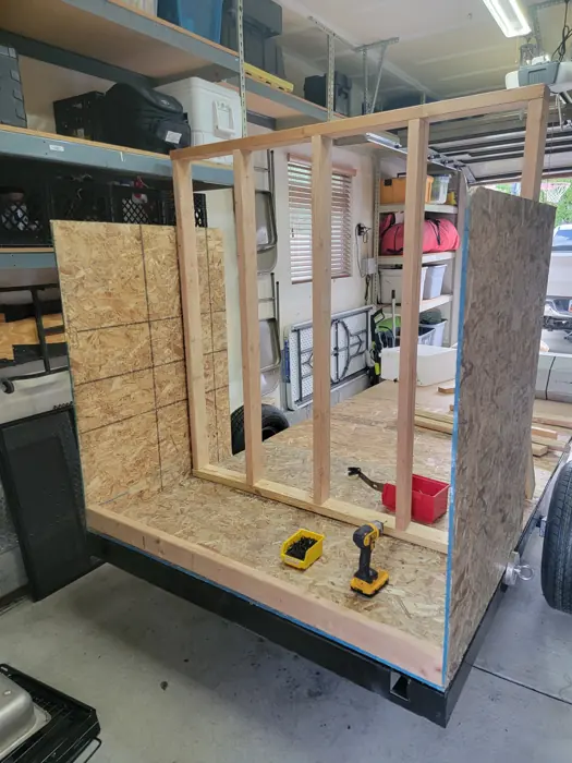 Rear galley wall framing.