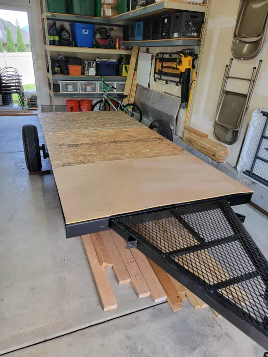 Floor panels fitted over the chassis.