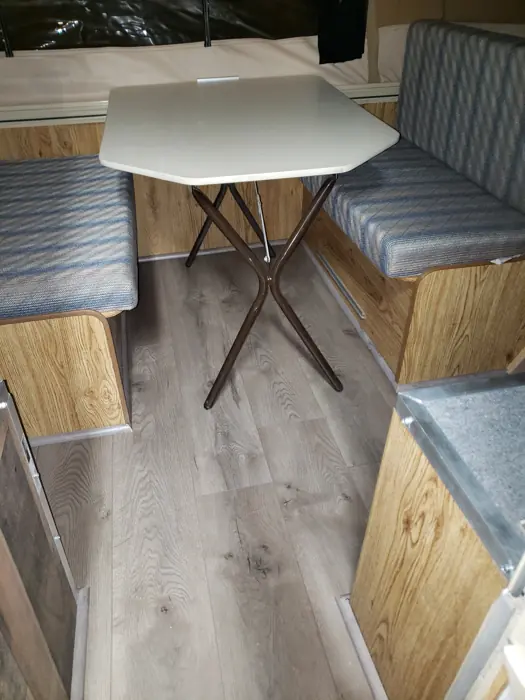Finished dinette above the new floor.